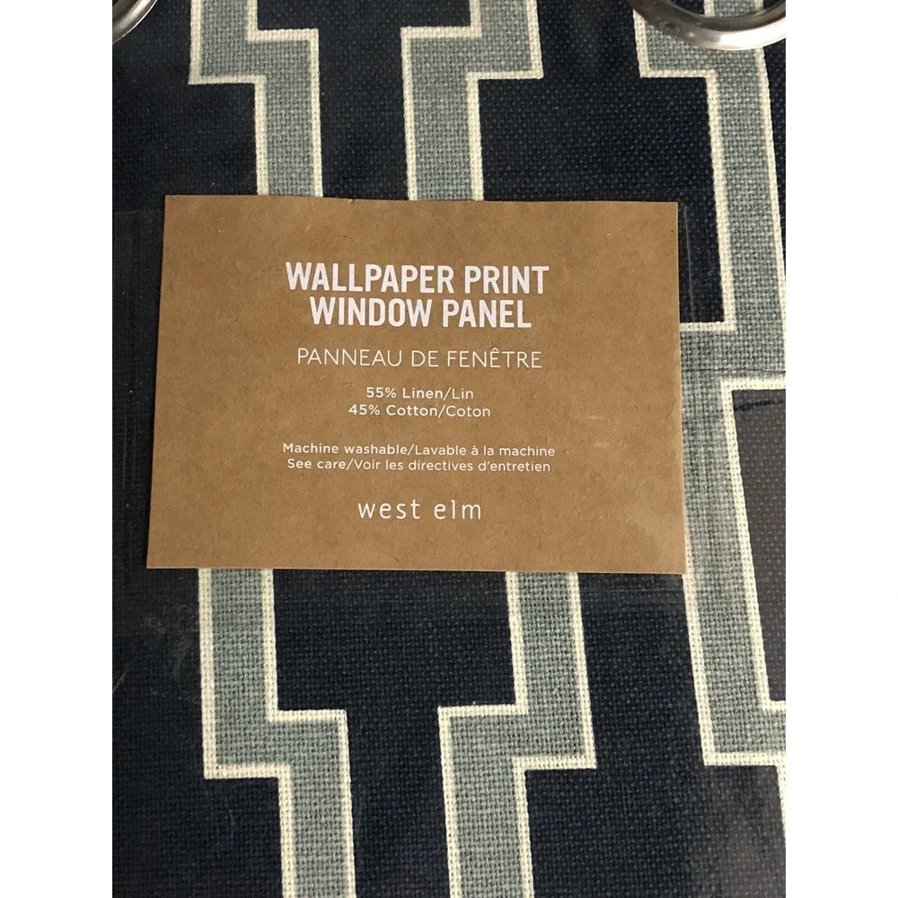 West Elm Wallpaper Print Window Panel Linen Cotton‎ 48x96
